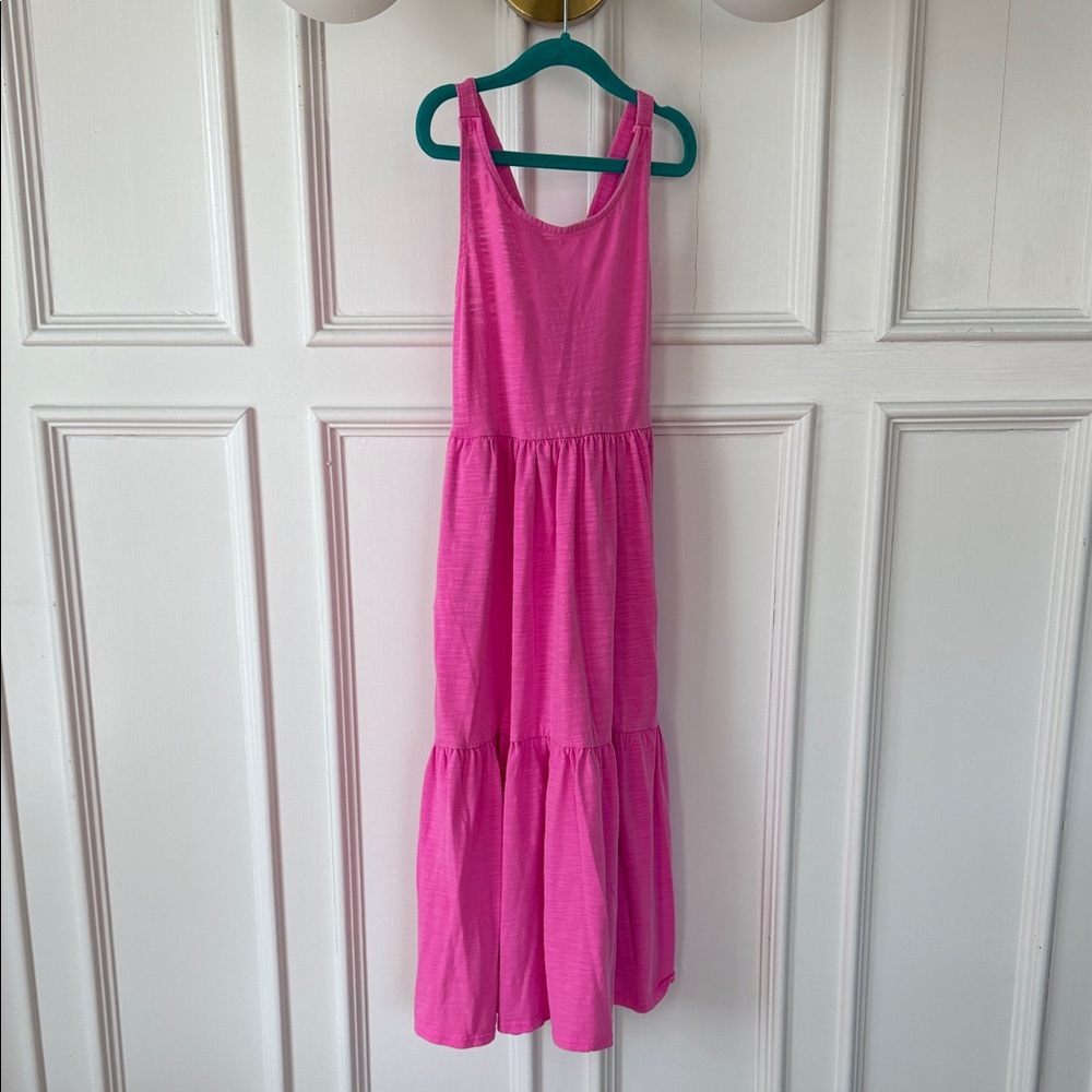 Cat & Jack Girls Size M(8) Bright Pink Tiered Sundress with Pockets